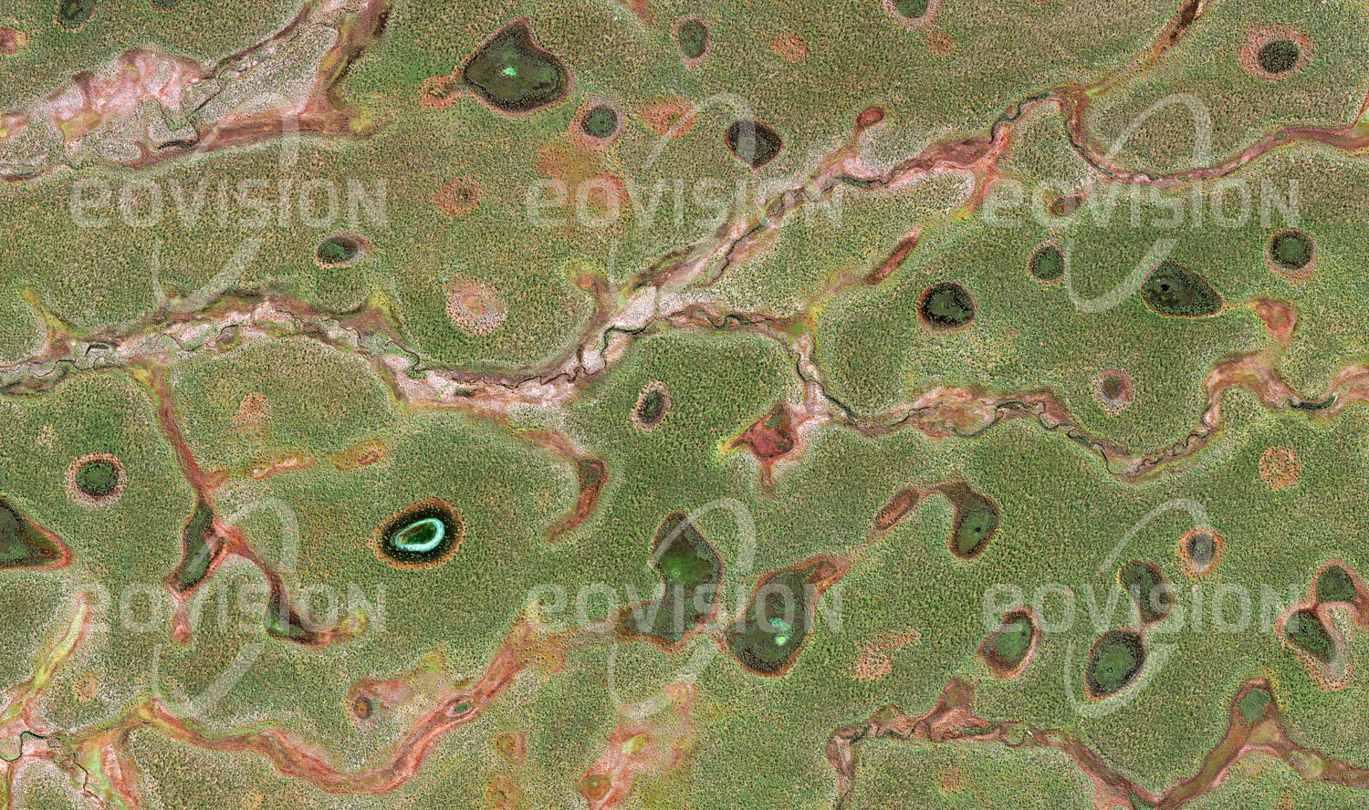 Das Satellitenbild 'PORMPURAAW, Australien' ist dem Bildband "Untouched Nature - Naturlandschaften in Satellitenbildern" entnommen. Unfruchtbarer Boden macht weite Teile von Cape York für Landwirtschaft ungeeignet. Eukalyptuswälder und Grassavanne beherbergen zahlreiche Tierarten, von denen 40 nur hier vorkommen.